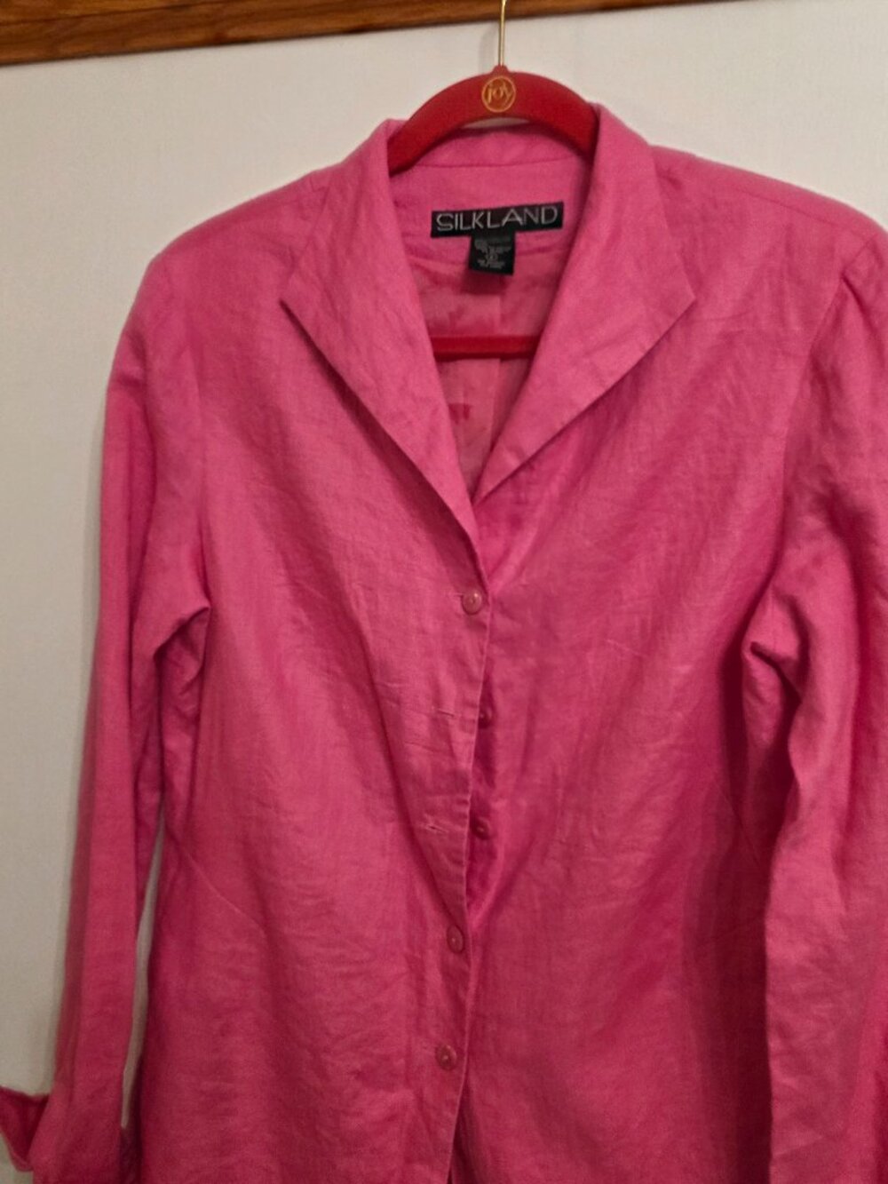 Women's Hot Pink Silkland Linen Jacket Size 8